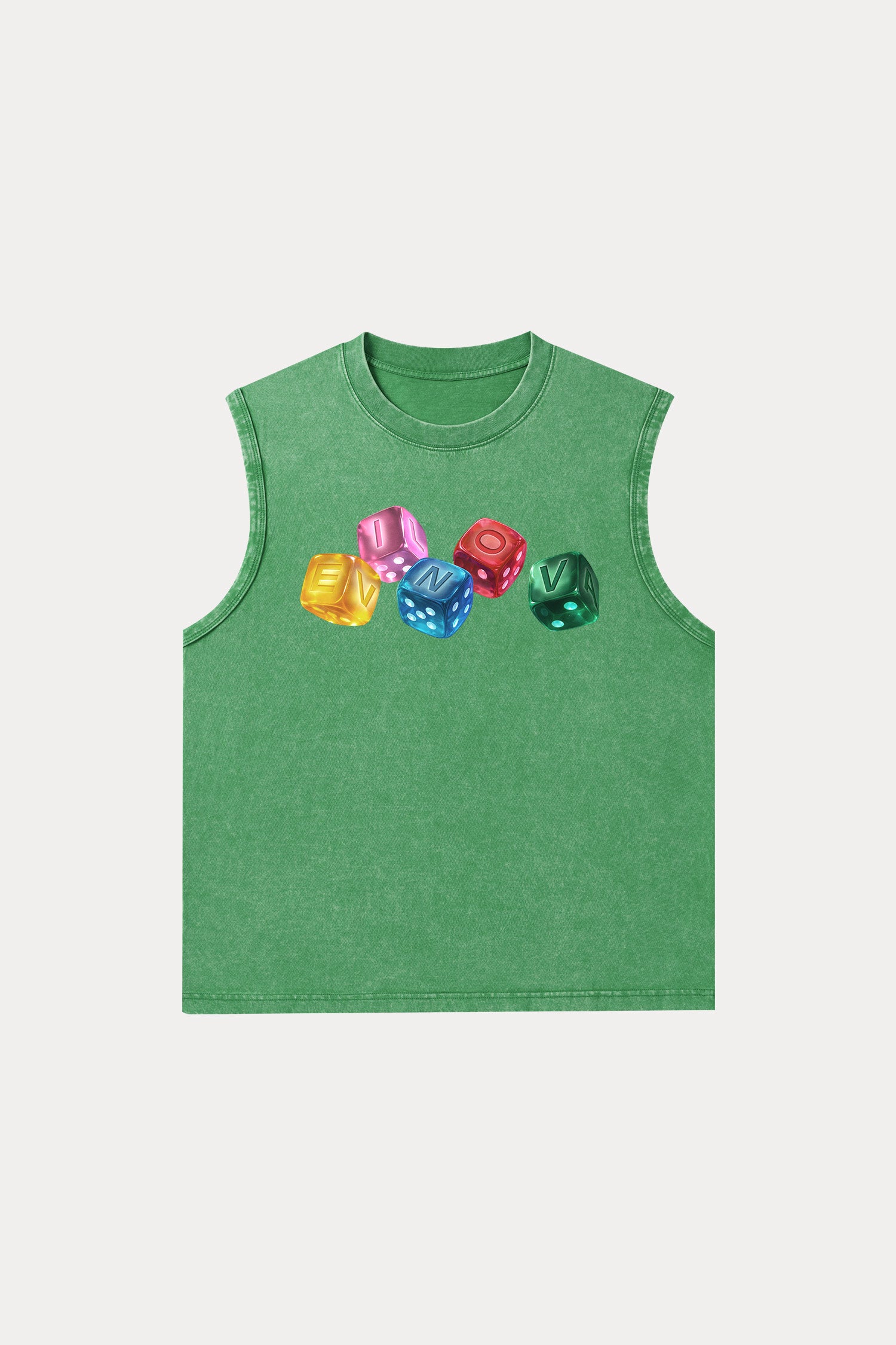 Evilnova Rainbow Dice Washed Tank Top-Evilnova