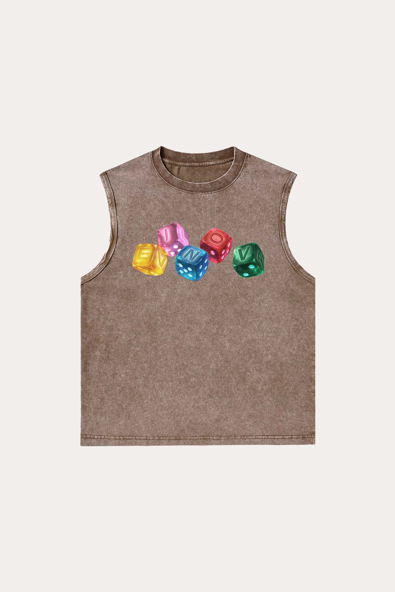 Evilnova Rainbow Dice Washed Tank Top-Evilnova