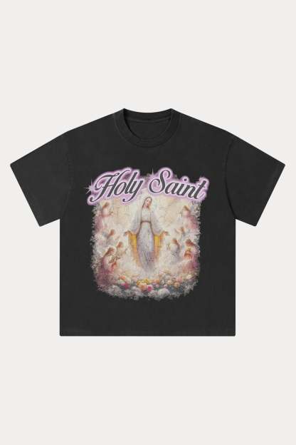 Evilnova Holy Saint Washed Streetwear T-Shirt-Evilnova