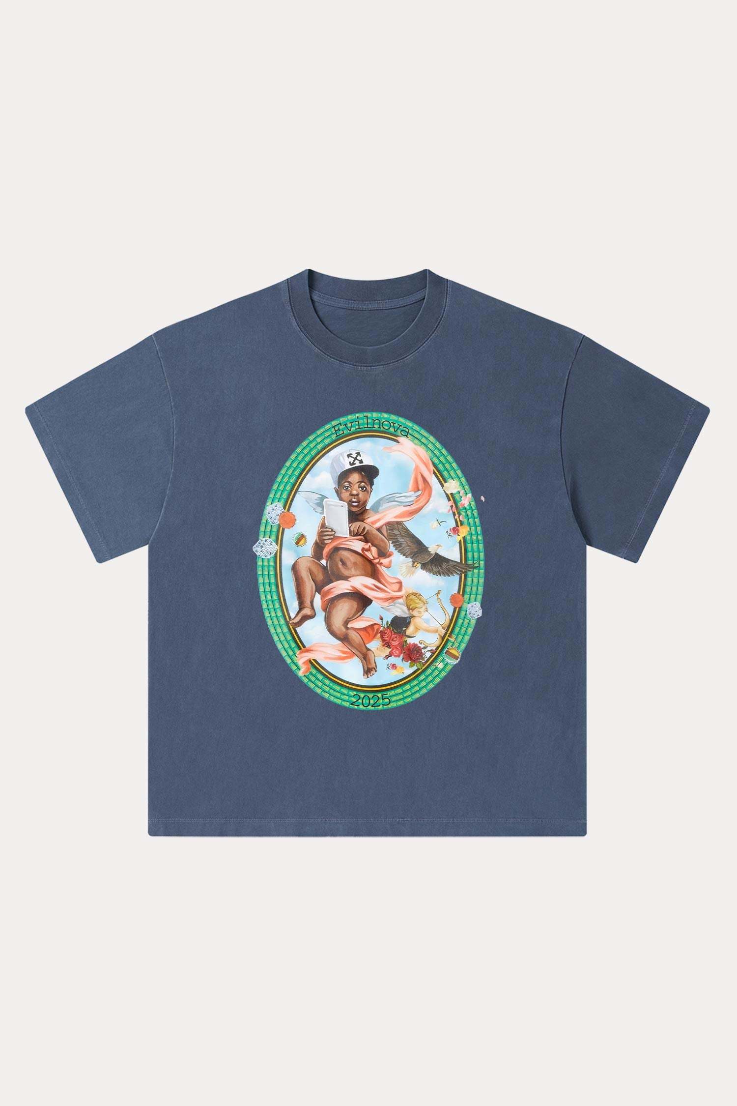 Evilnova Sacred Art Washed Streetwear T-Shirt-Evilnova