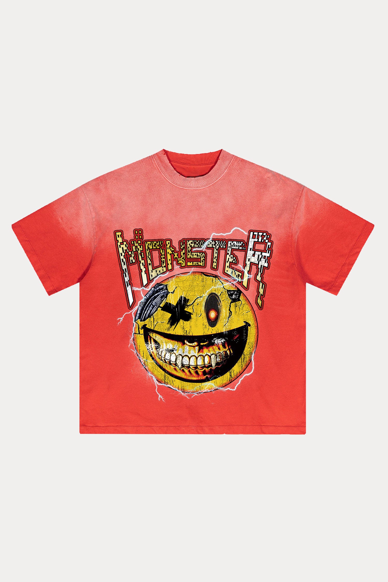 Evilnova Monster Distressed Washed T-Shirt-Evilnova