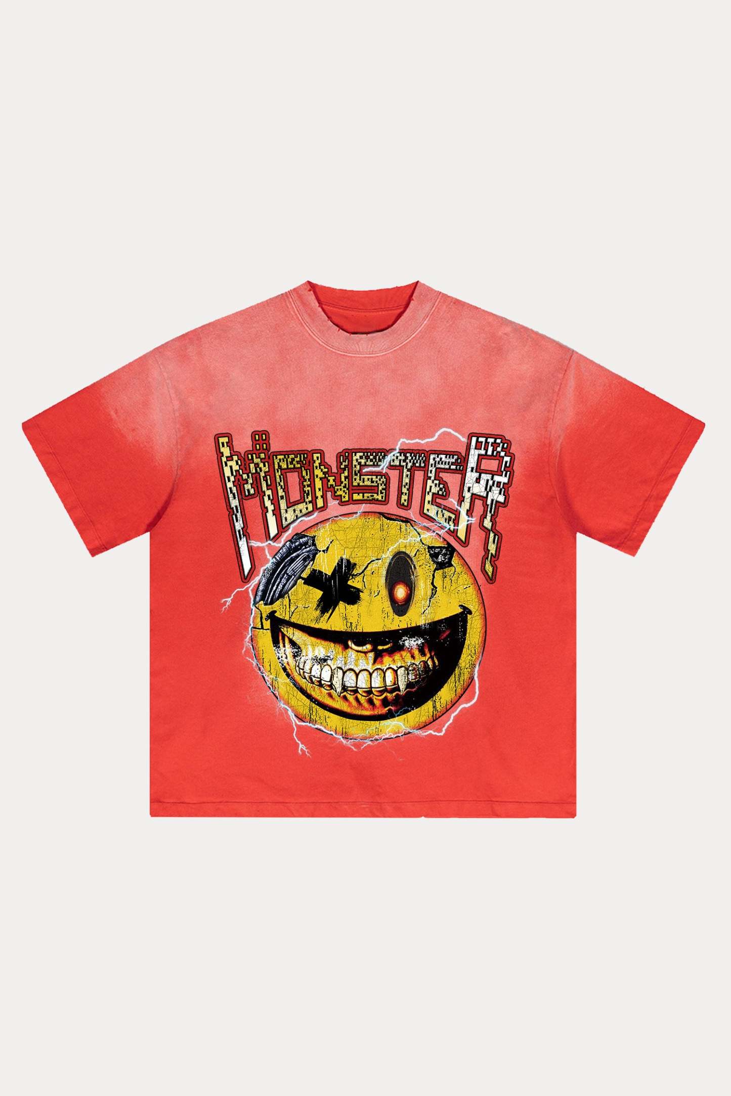 Evilnova Monster Distressed Washed T-Shirt-Evilnova