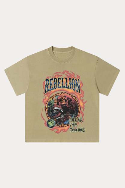 Evilnova Rebellion Washed Streetwear T-Shirt-Evilnova