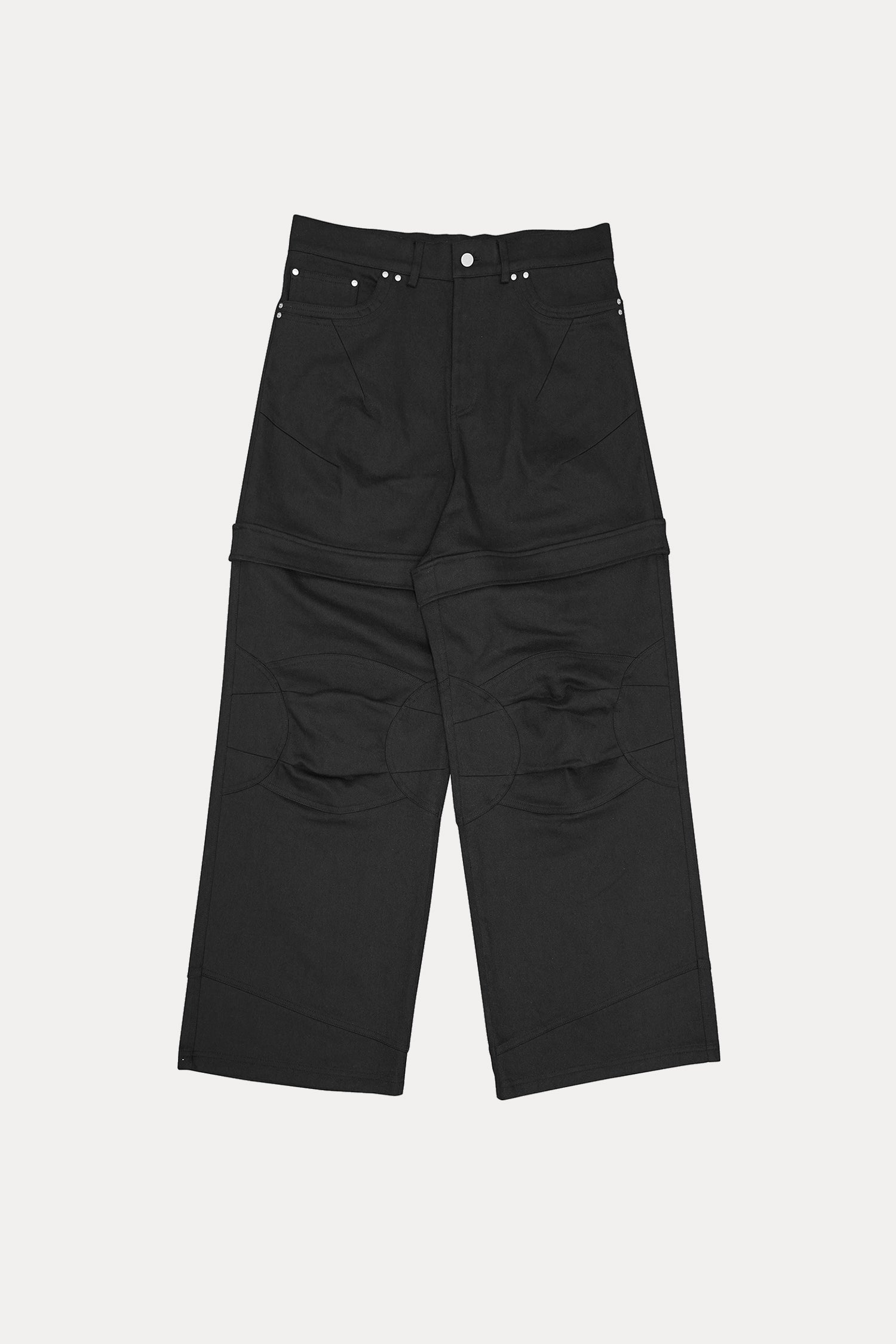 Evilnova Black Paneled Baggy Cargo Pants-Evilnova