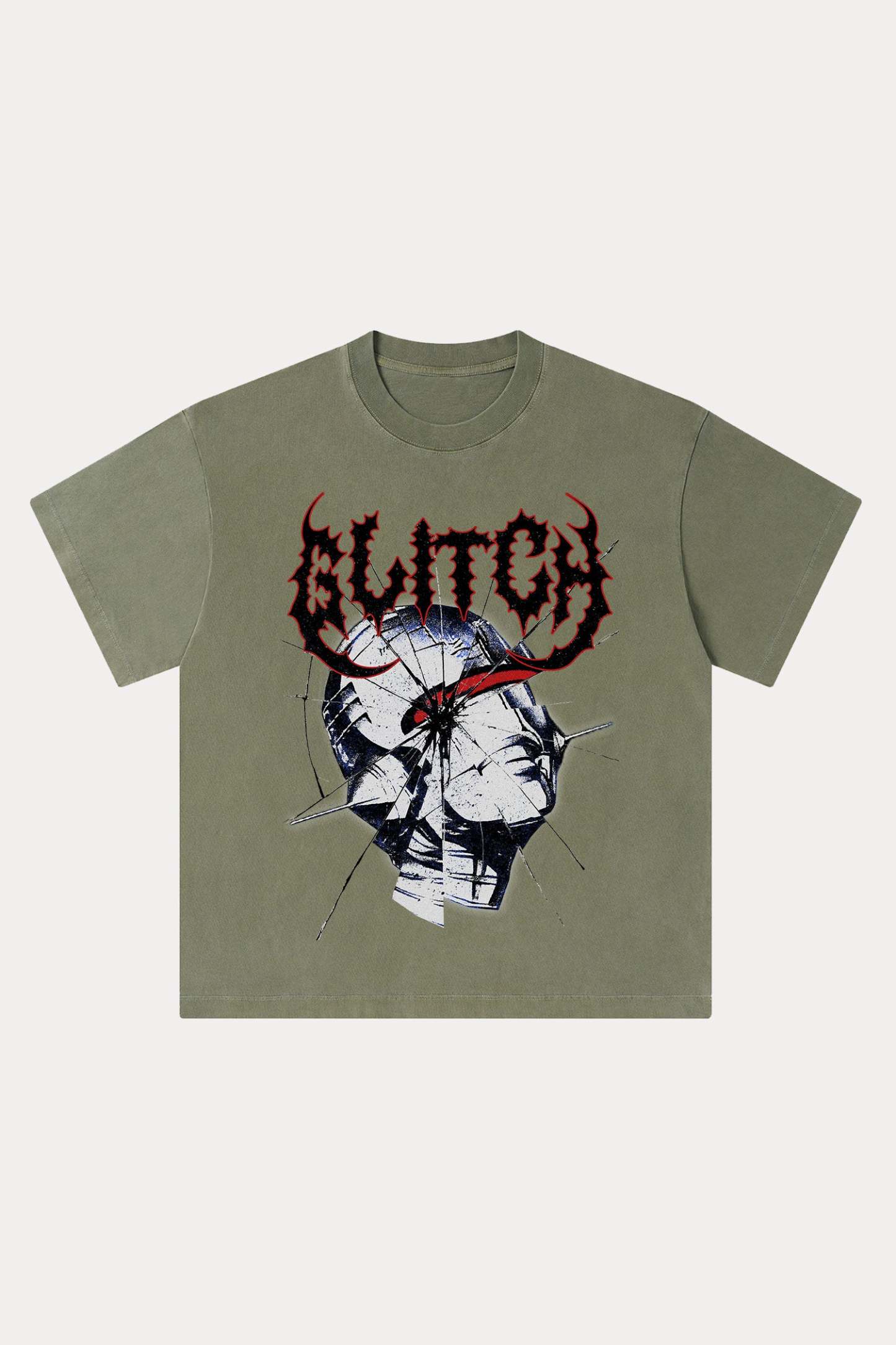 Evilnova Glitch Washed Streetwear T-Shirt-Evilnova