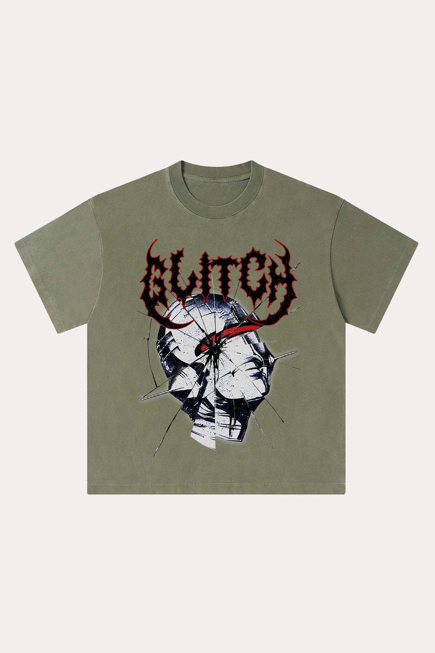Evilnova Glitch Washed Streetwear T-Shirt-Evilnova