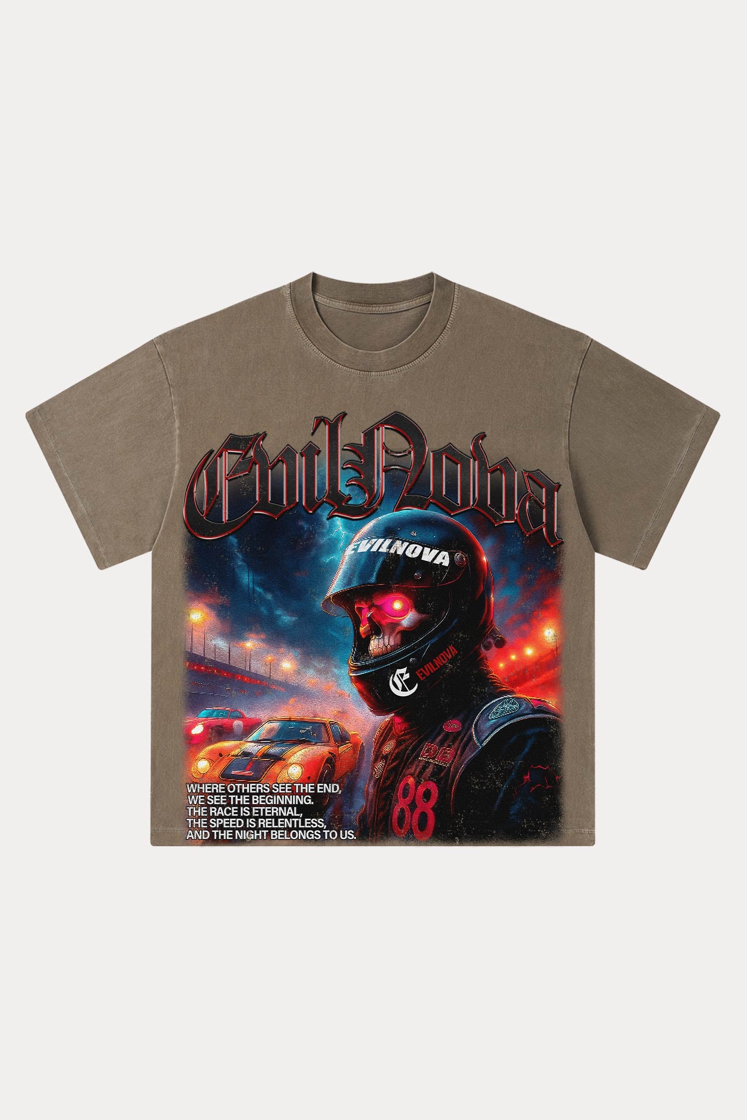 Evilnova The Race Is Eternal Washed Streetwear T-Shirt-Evilnova