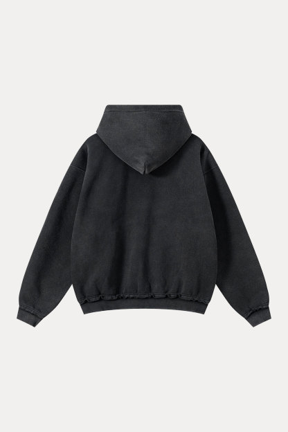 Evilnova BIKINI BOTTOM Distressed Washed Zipper Hoodie