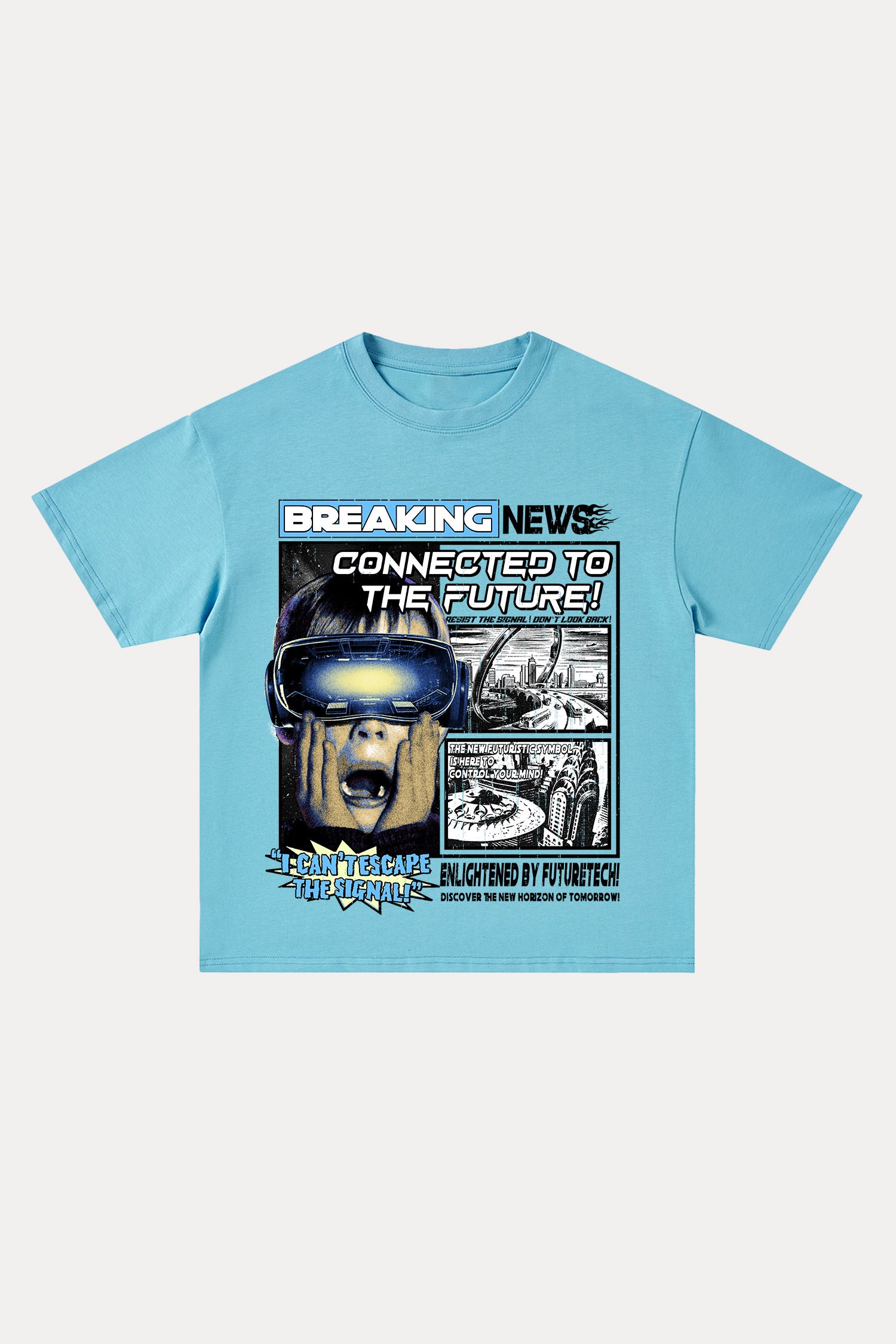 Evilnova Breaking News Cotton Oversize T-Shirt-Evilnova