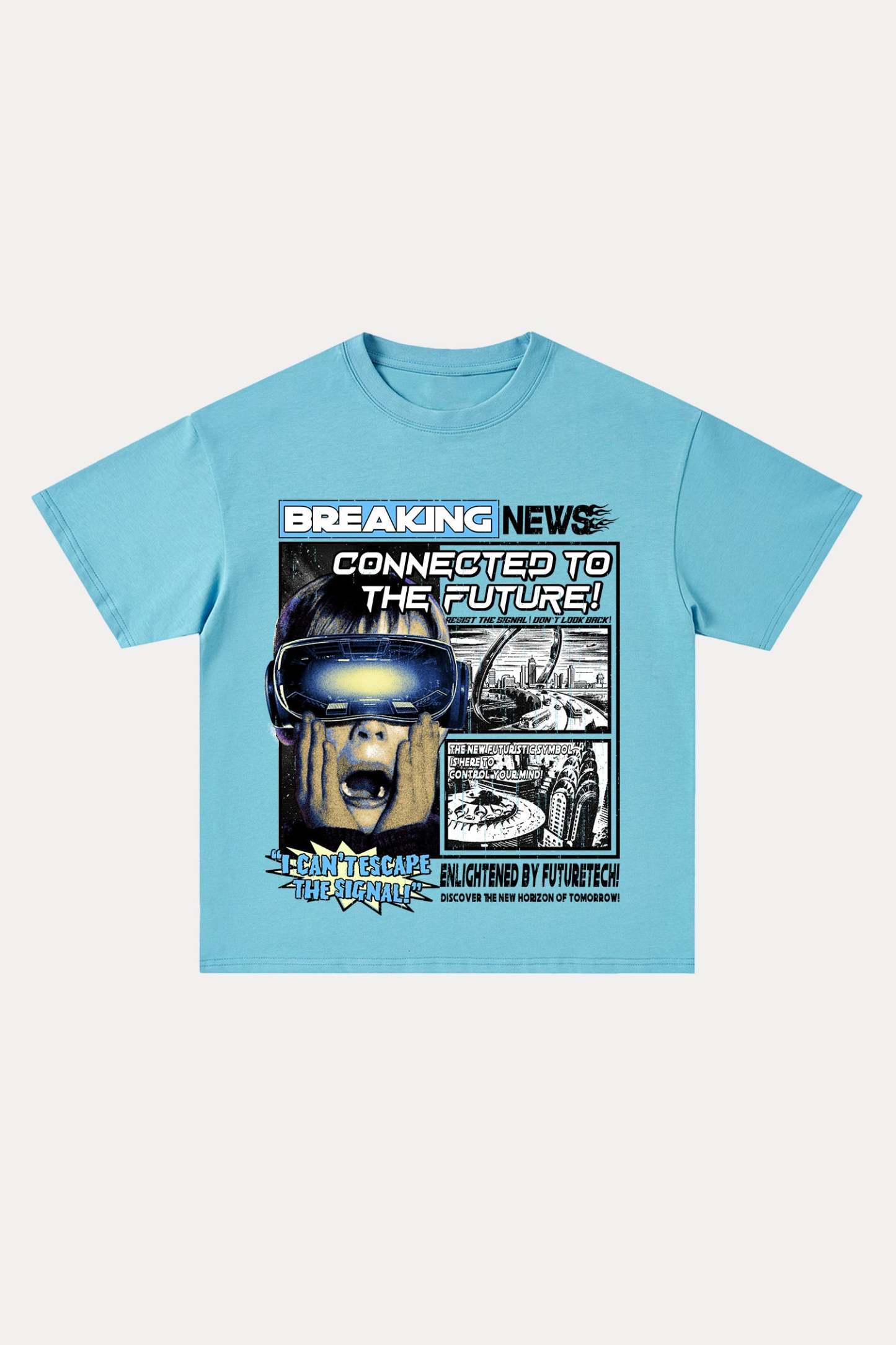 Evilnova Breaking News Cotton Oversize T-Shirt-Evilnova