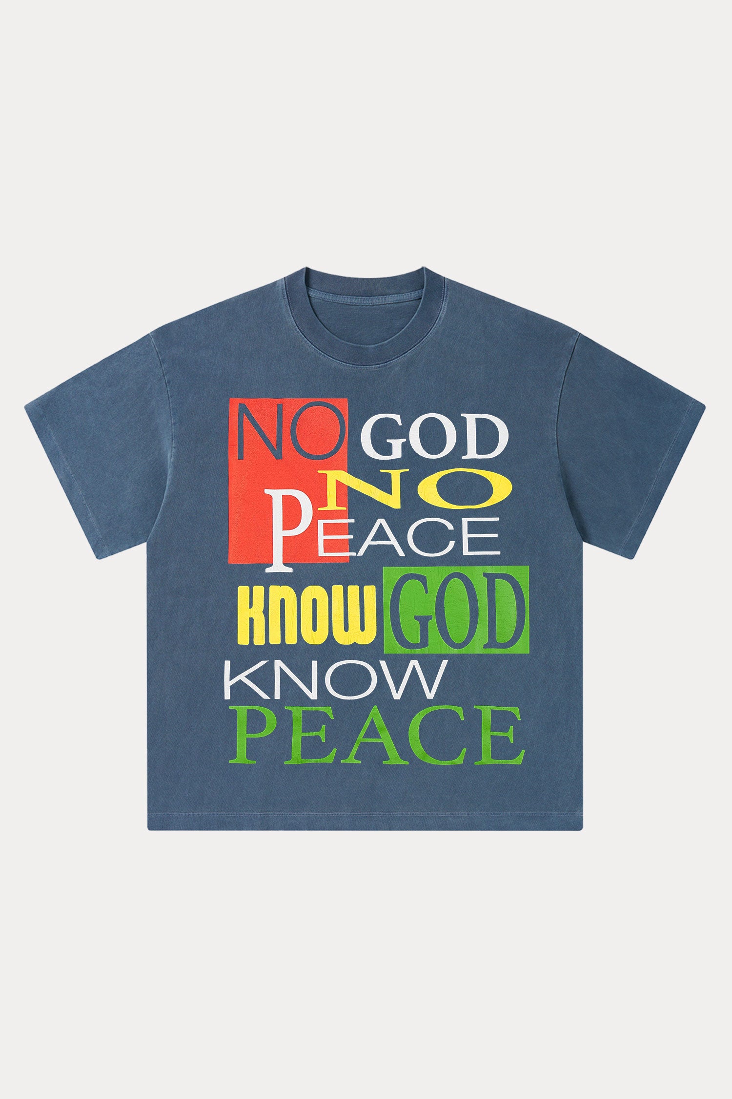 Evilnova God And Peace Washed Streetwear T-Shirt-Evilnova