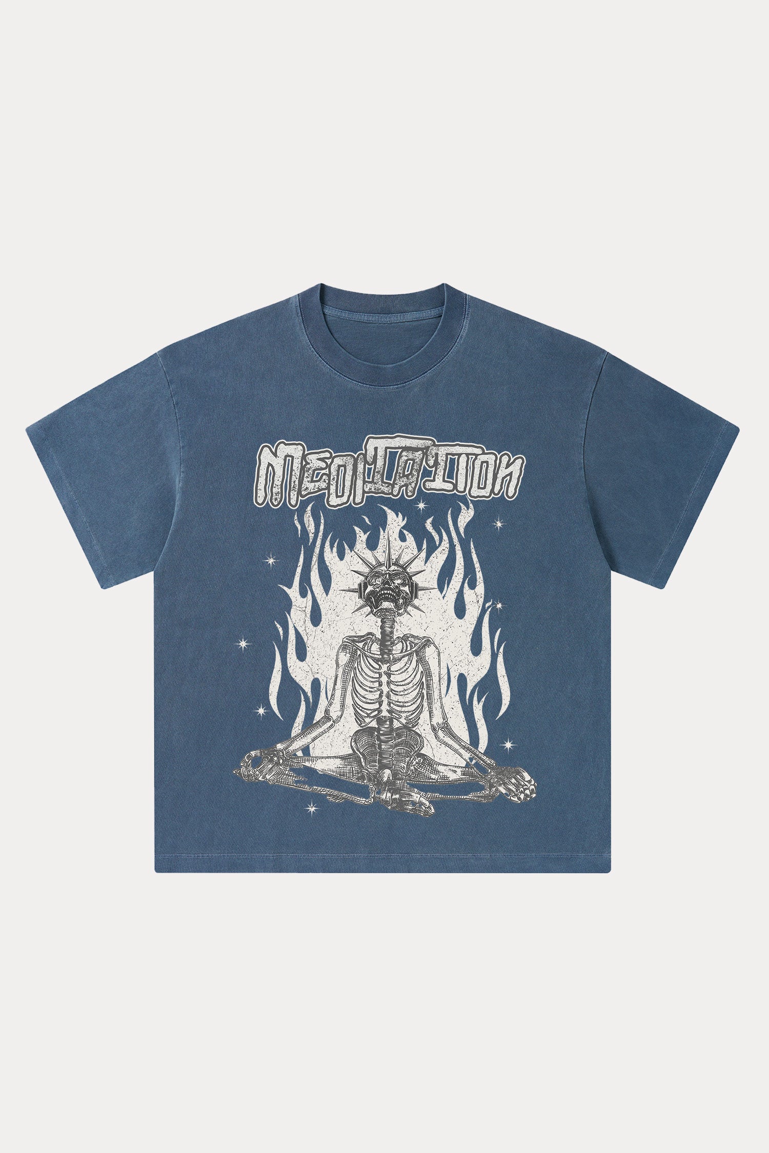 Evilnova Meditation Washed Streetwear T-Shirt-Evilnova