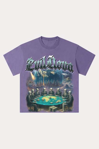 Evilnova Meeting Washed Streetwear T-Shirt-Evilnova