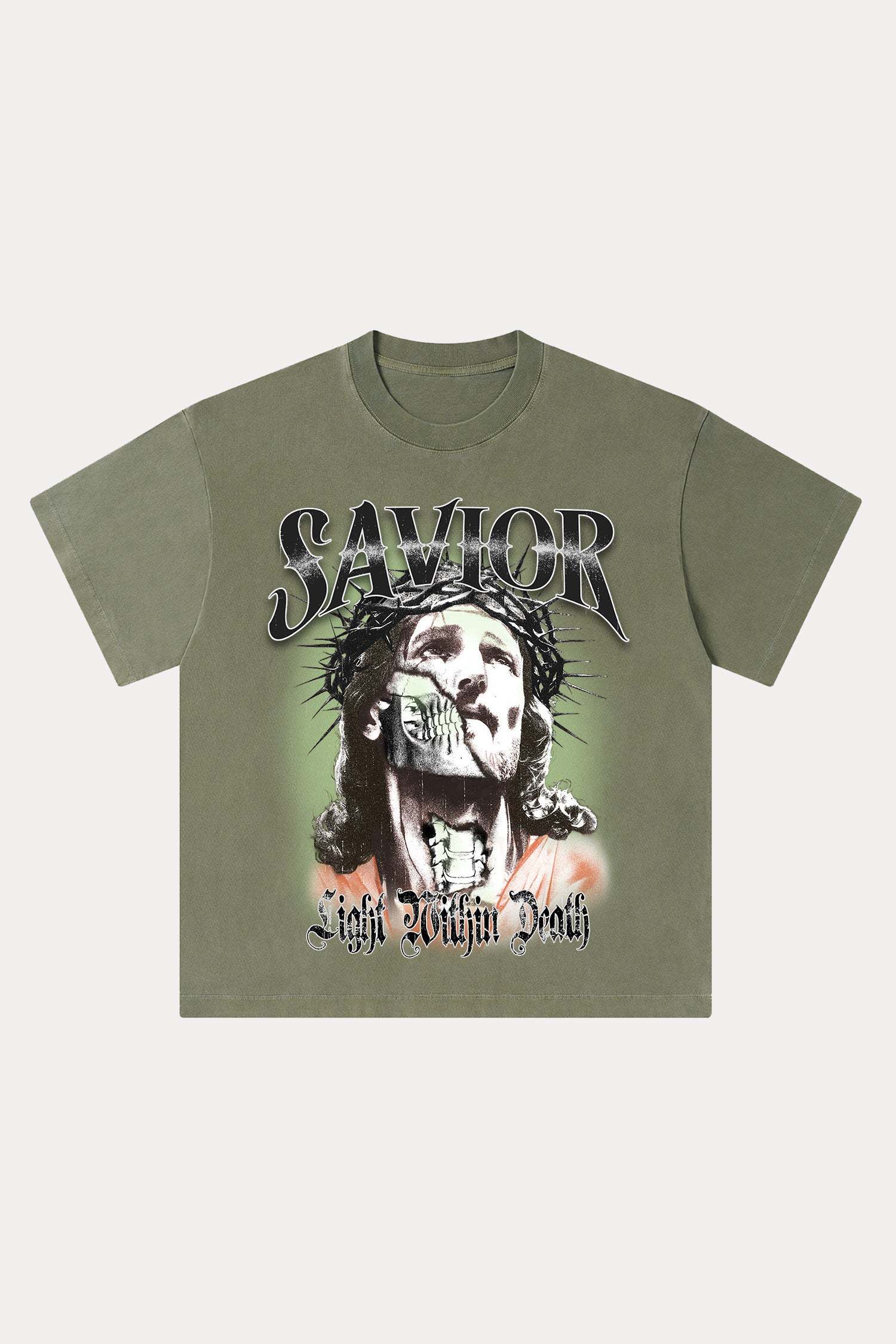 Evilnova Savior Washed Streetwear T-Shirt-Evilnova