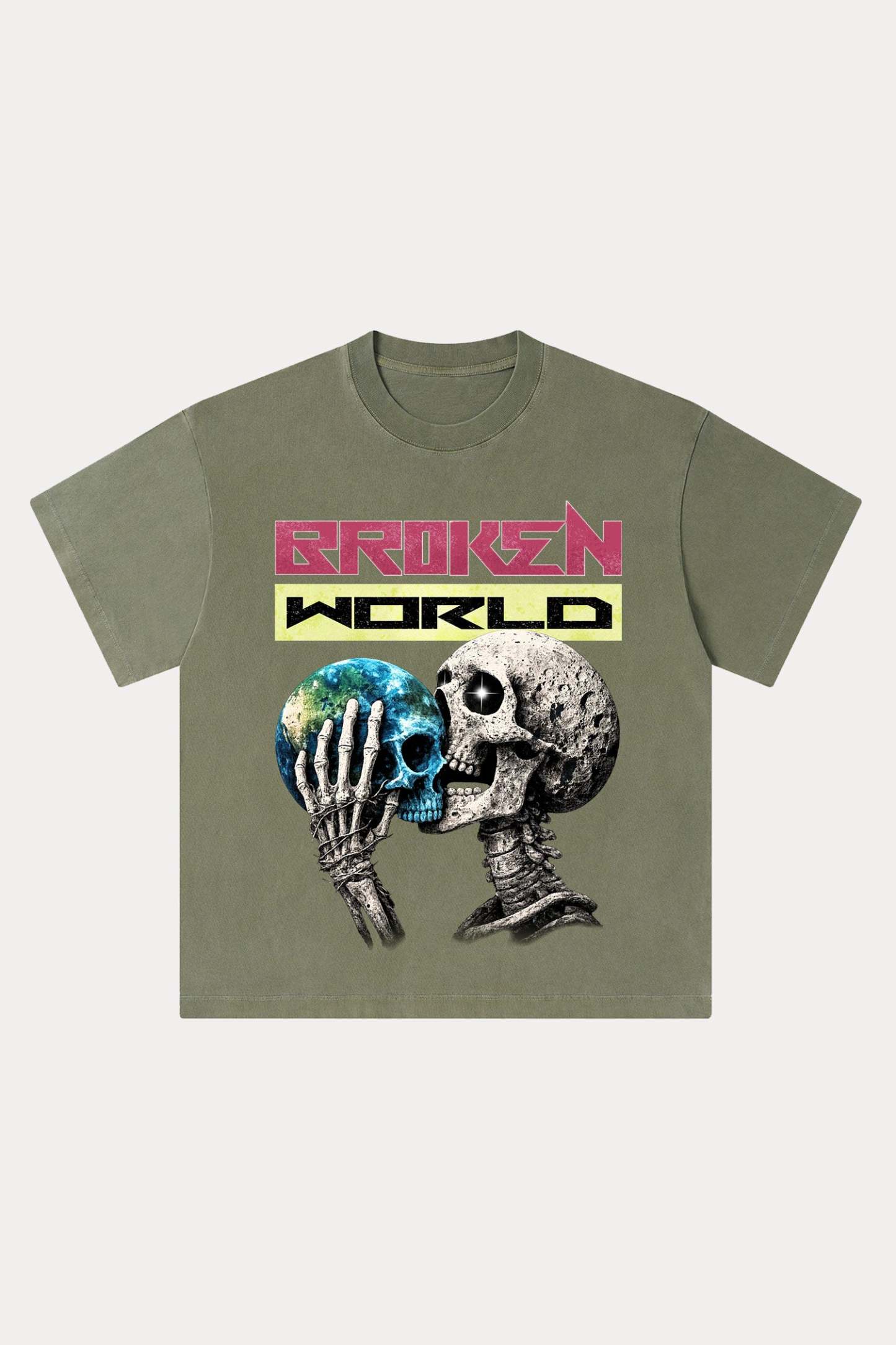 Evilnova Broken World Washed Streetwear T-Shirt-Evilnova