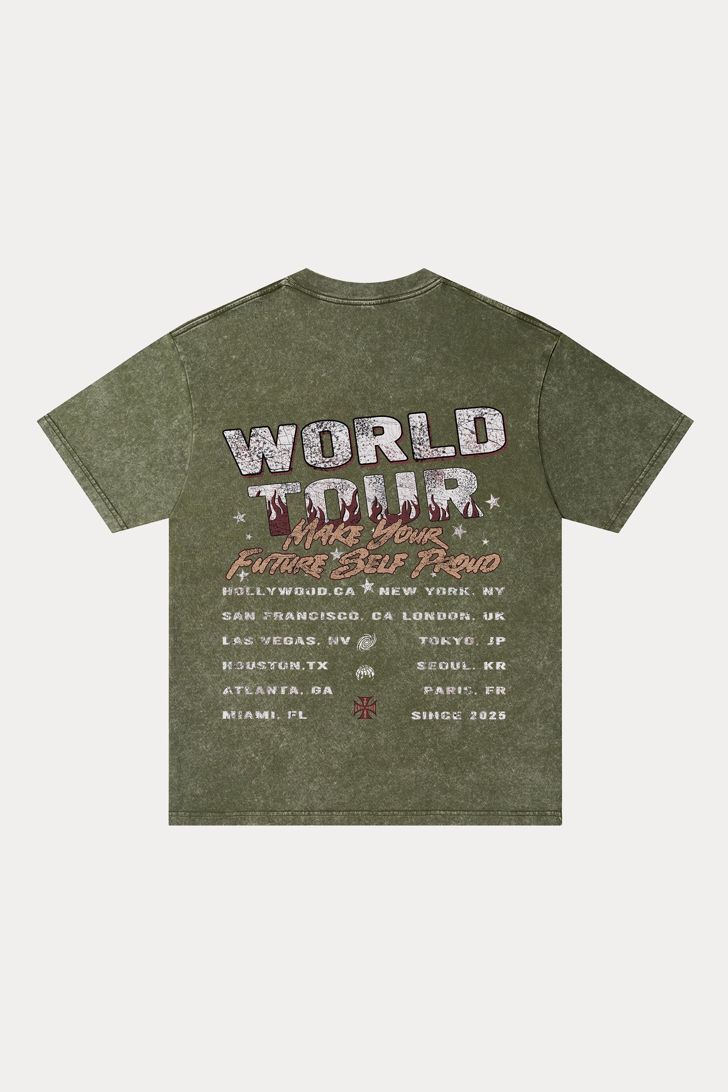 Evilnova World Tour Washed Streetwear T-Shirt-Evilnova