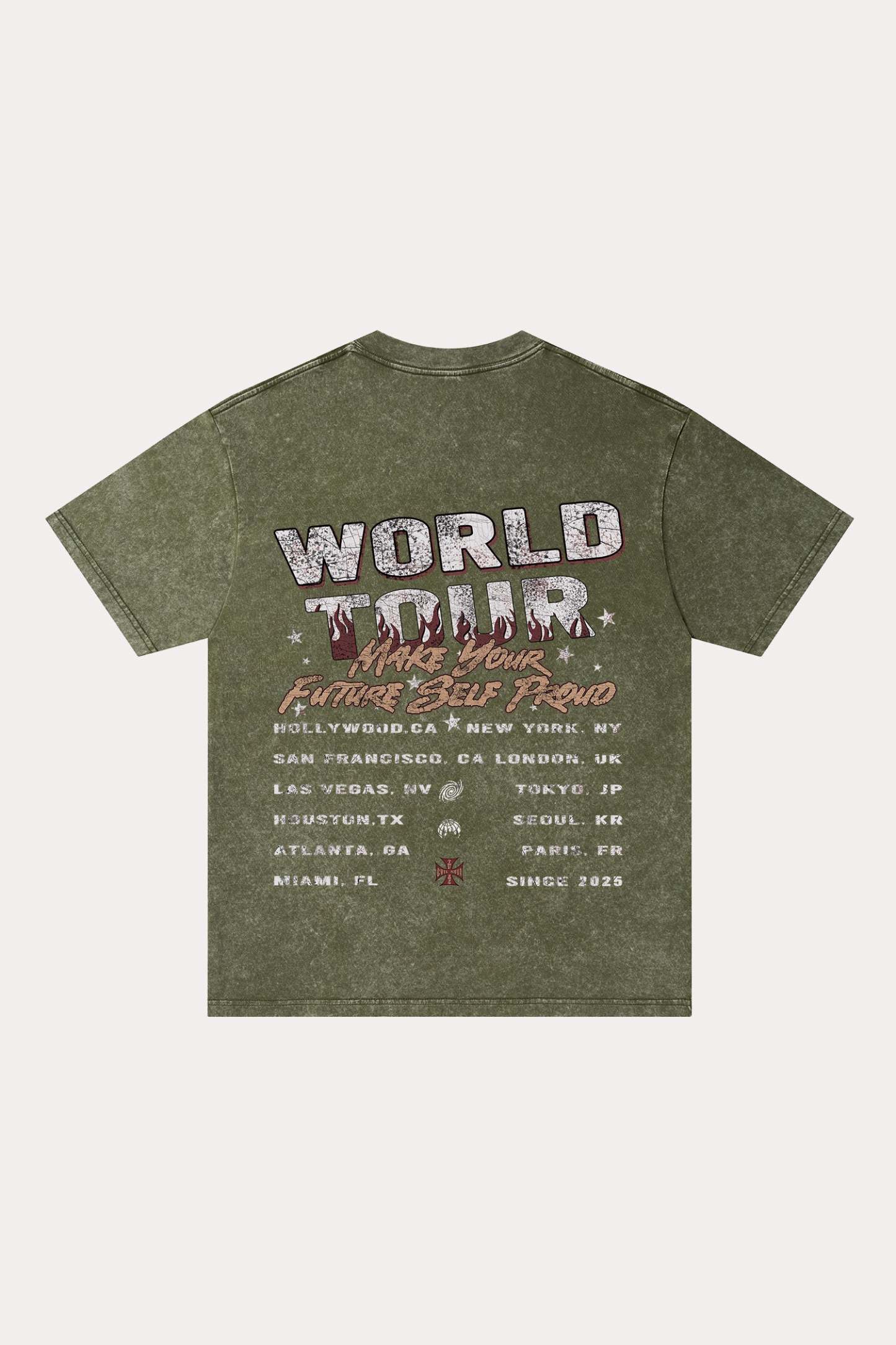 Evilnova World Tour Washed Streetwear T-Shirt-Evilnova