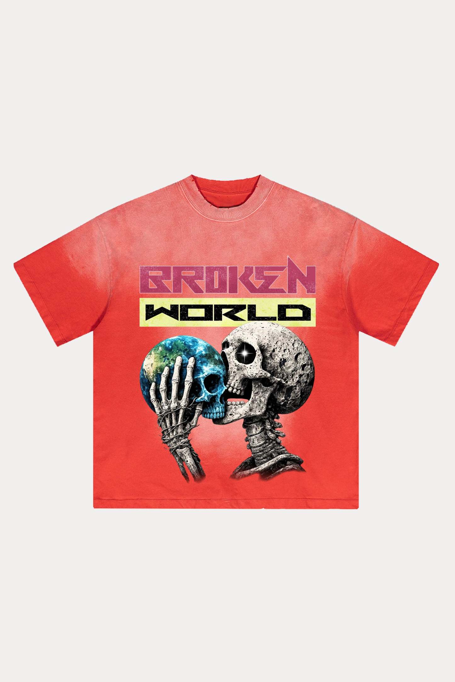 Evilnova Broken World Distressed Washed T-Shirt-Evilnova