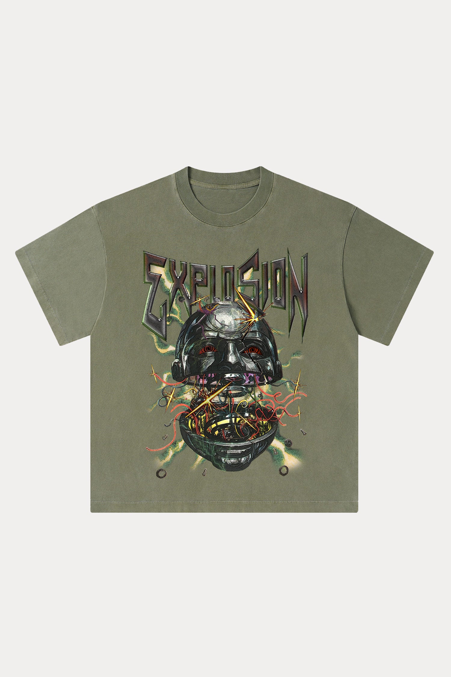 Evilnova Explosion Washed Streetwear T-Shirt-Evilnova