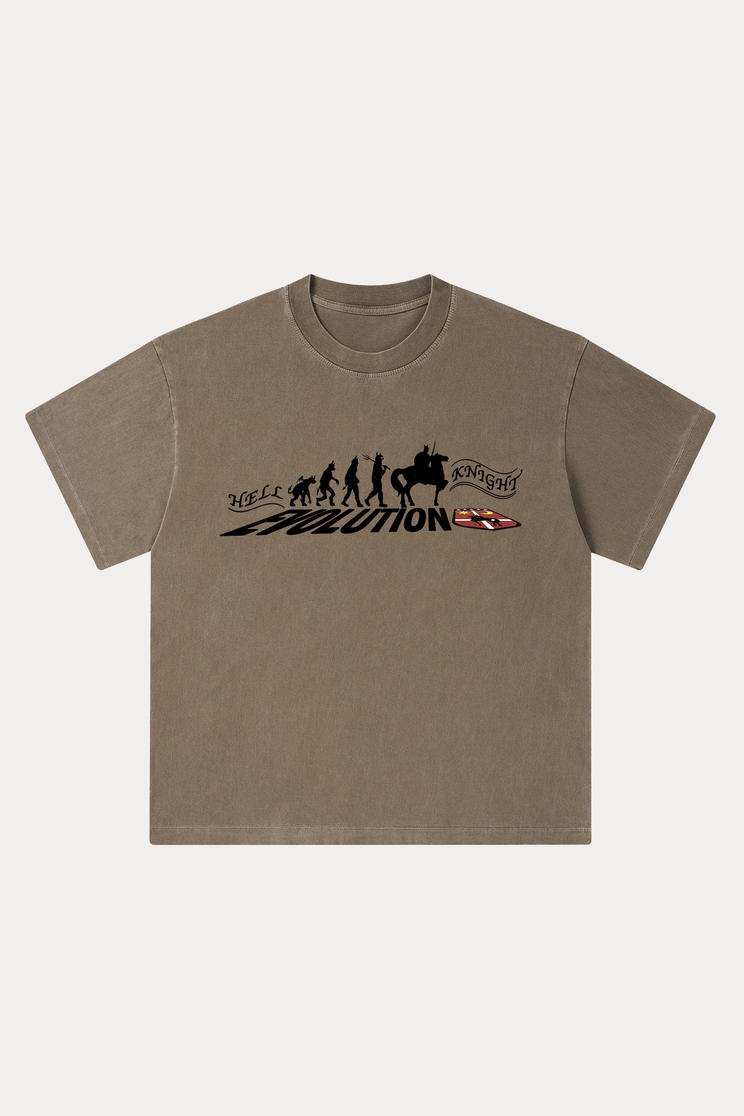 Evilnova Hell Knight Washed Streetwear T-Shirt-Evilnova
