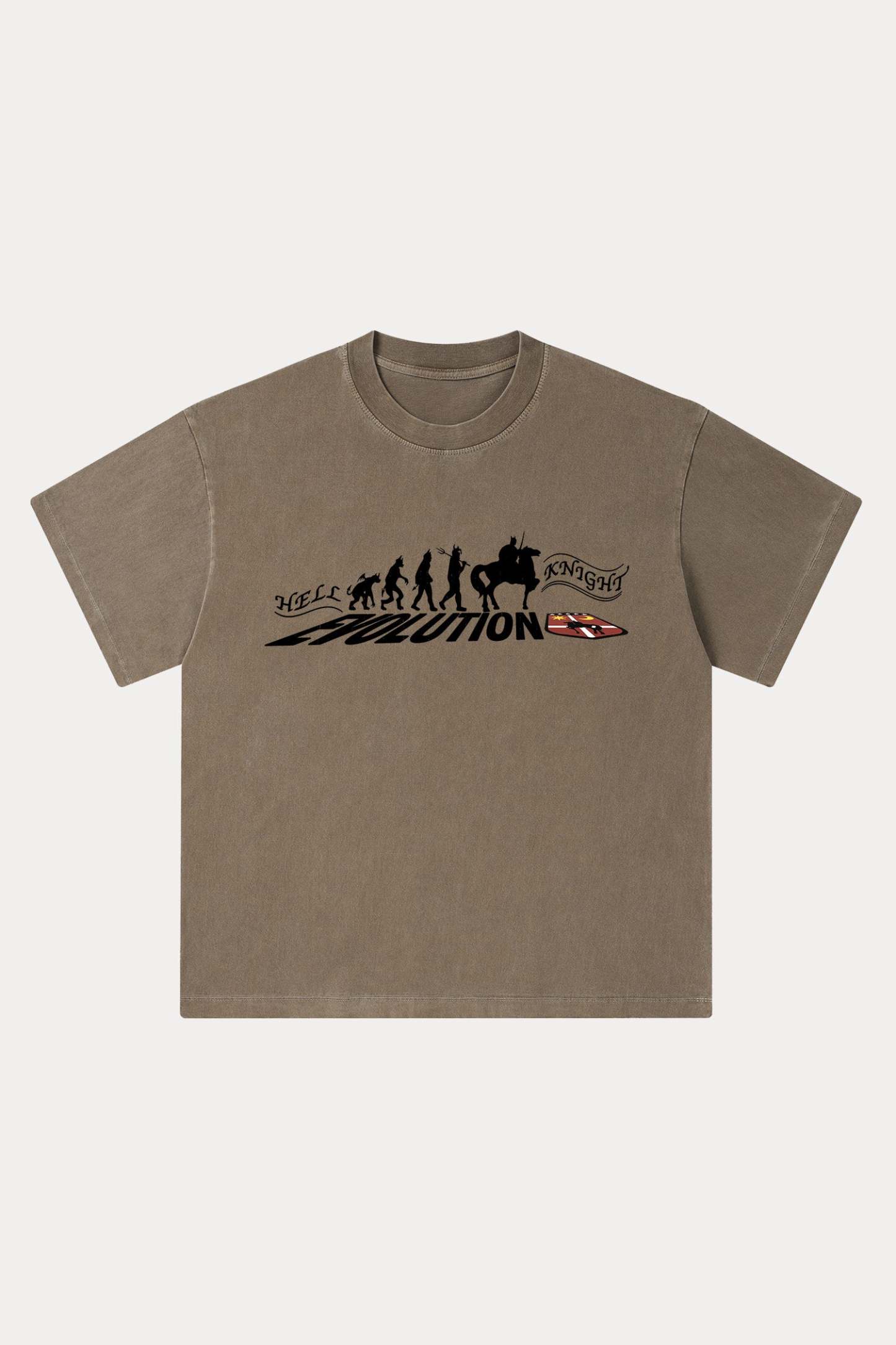 Evilnova Hell Knight Washed Streetwear T-Shirt-Evilnova