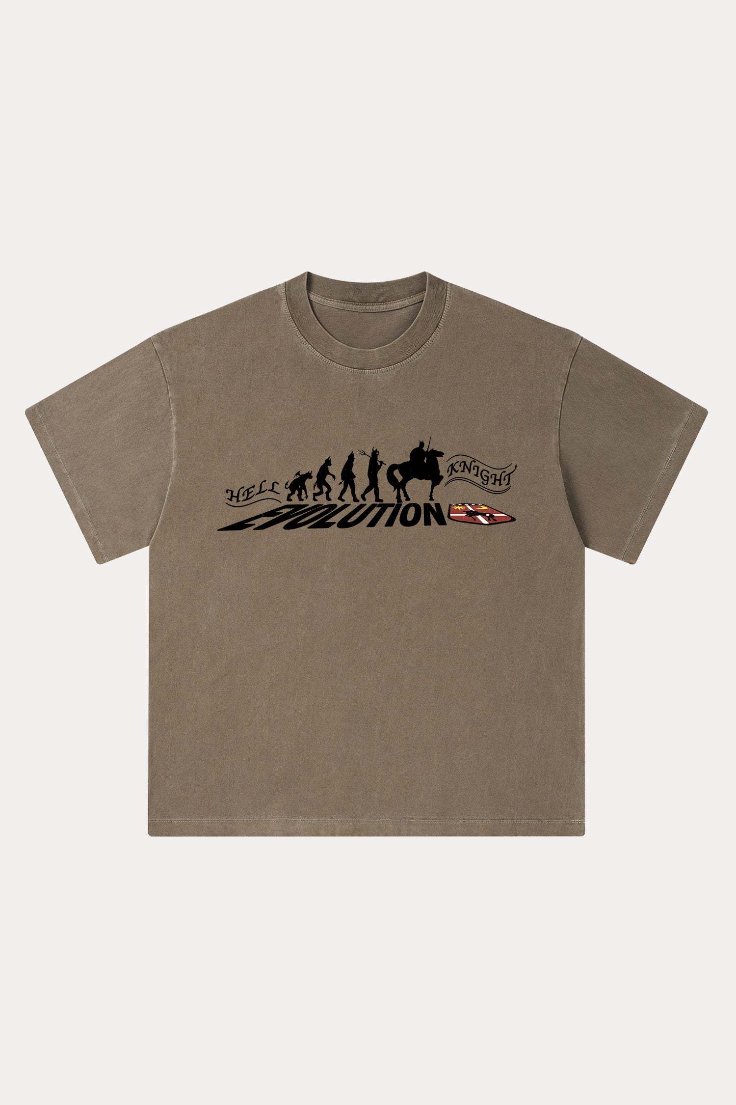 Evilnova Hell Knight Washed Streetwear T-Shirt-Evilnova