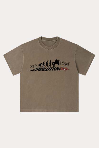 Evilnova Hell Knight Washed Streetwear T-Shirt-Evilnova