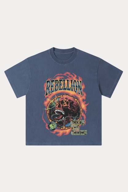 Evilnova Rebellion Washed Streetwear T-Shirt-Evilnova