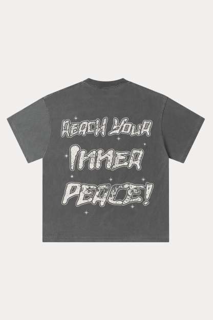 Evilnova Meditation Washed Streetwear T-Shirt-Evilnova