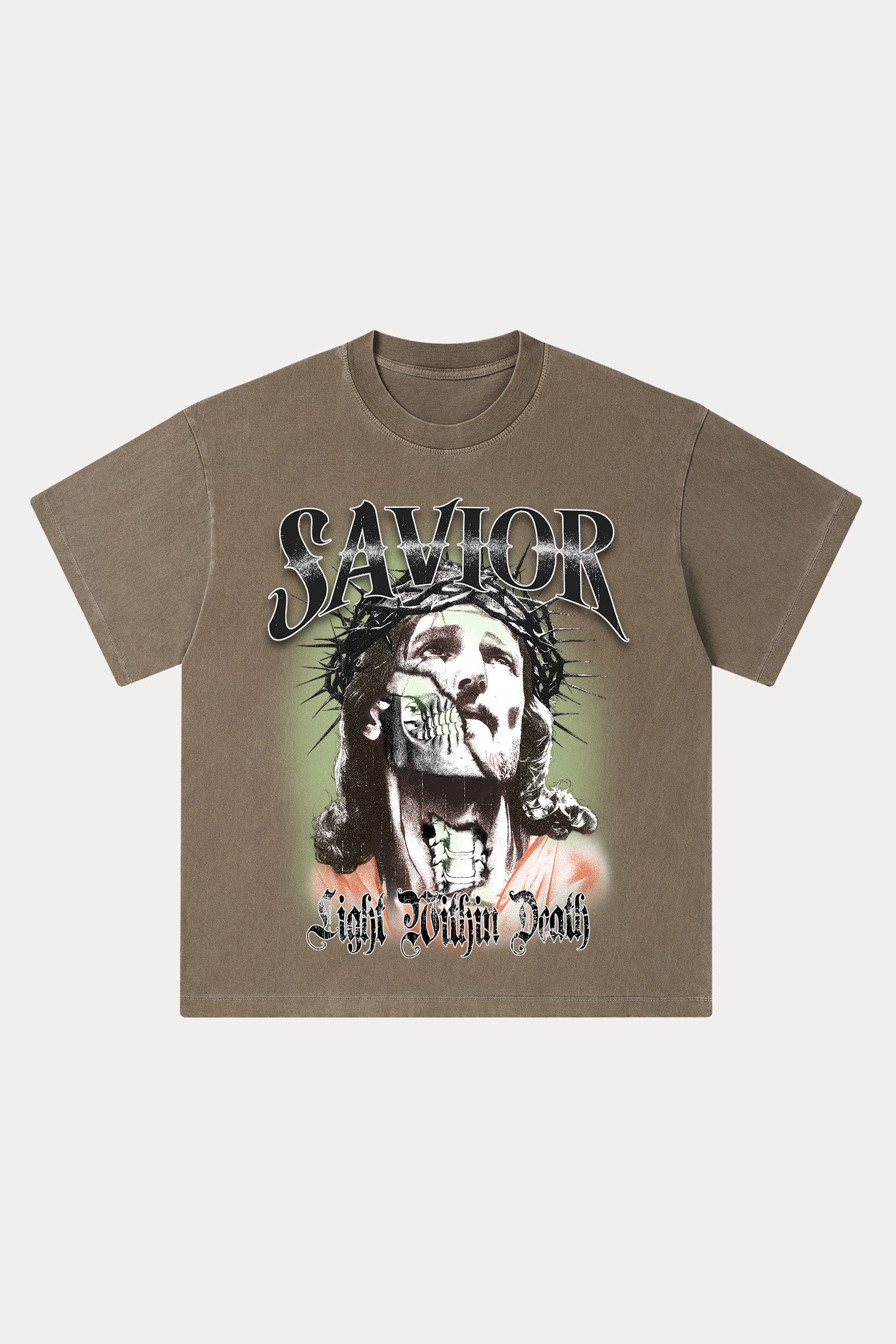 Evilnova Savior Washed Streetwear T-Shirt-Evilnova