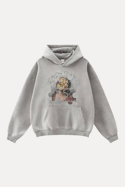 Evilnova God Does Not Play Dice Washed Streetwear Hoodie