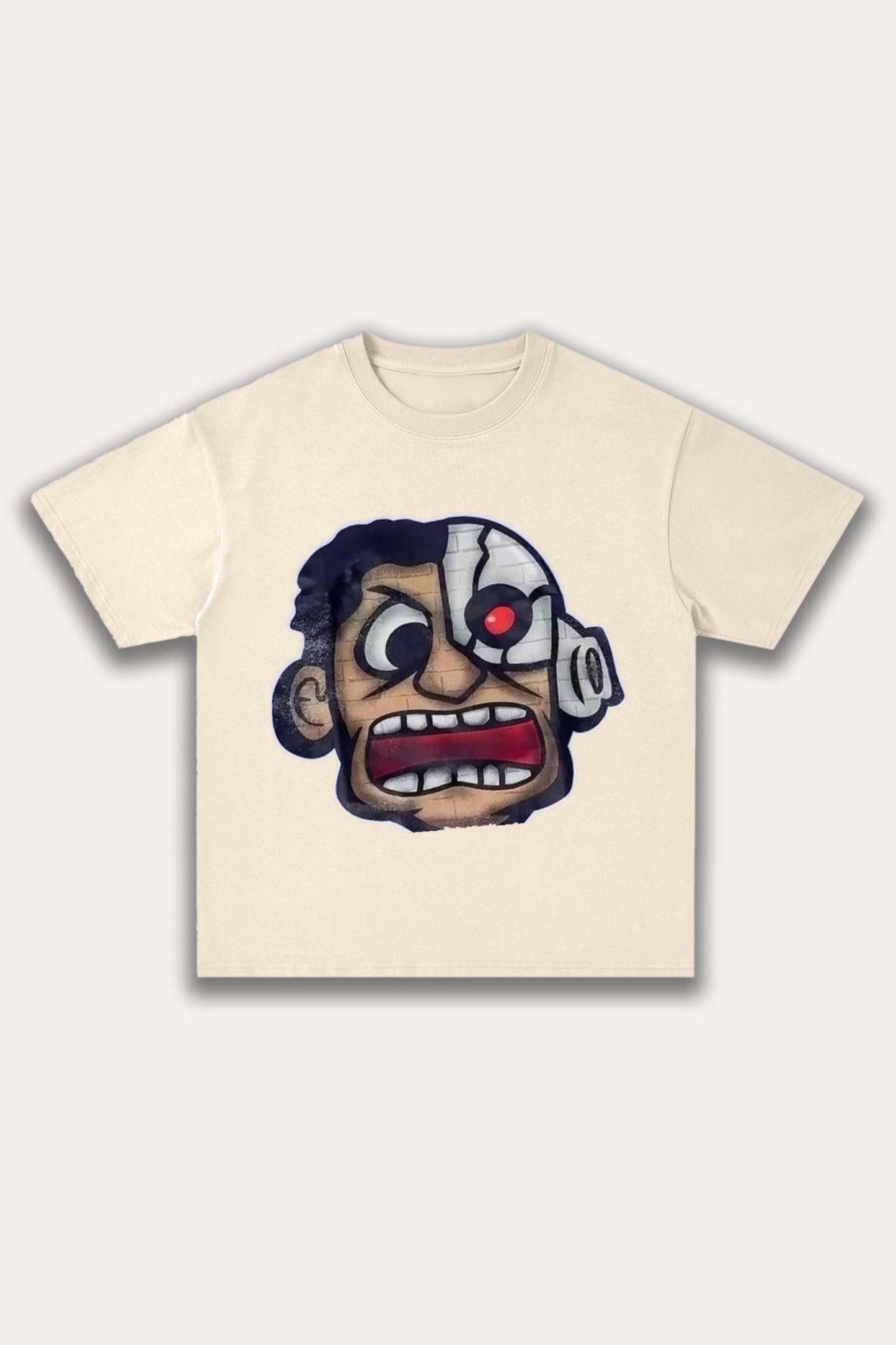 Evilnova Rage Cartoon Characters Cotton Oversize T-Shirt-Evilnova