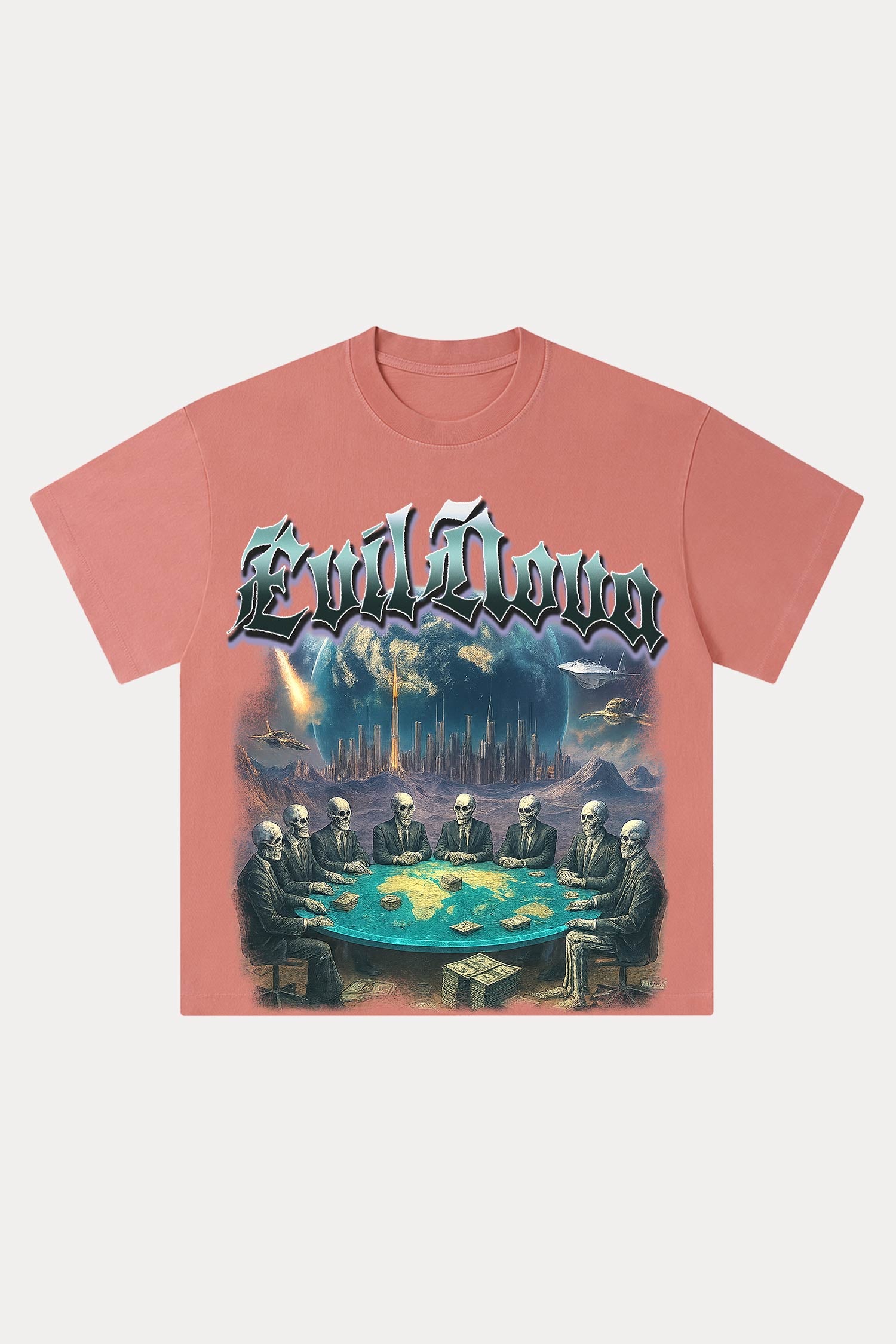 Evilnova Meeting Washed Streetwear T-Shirt-Evilnova