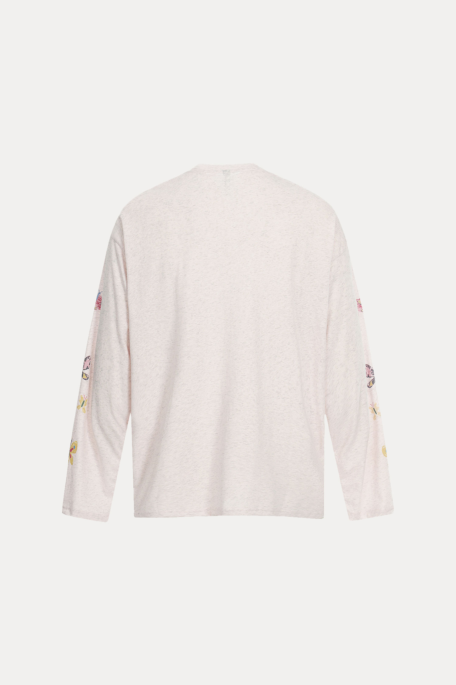 Evilnova Colorful Hand-Painted Butterfly Print Two-Tone Long Sleeve Tee