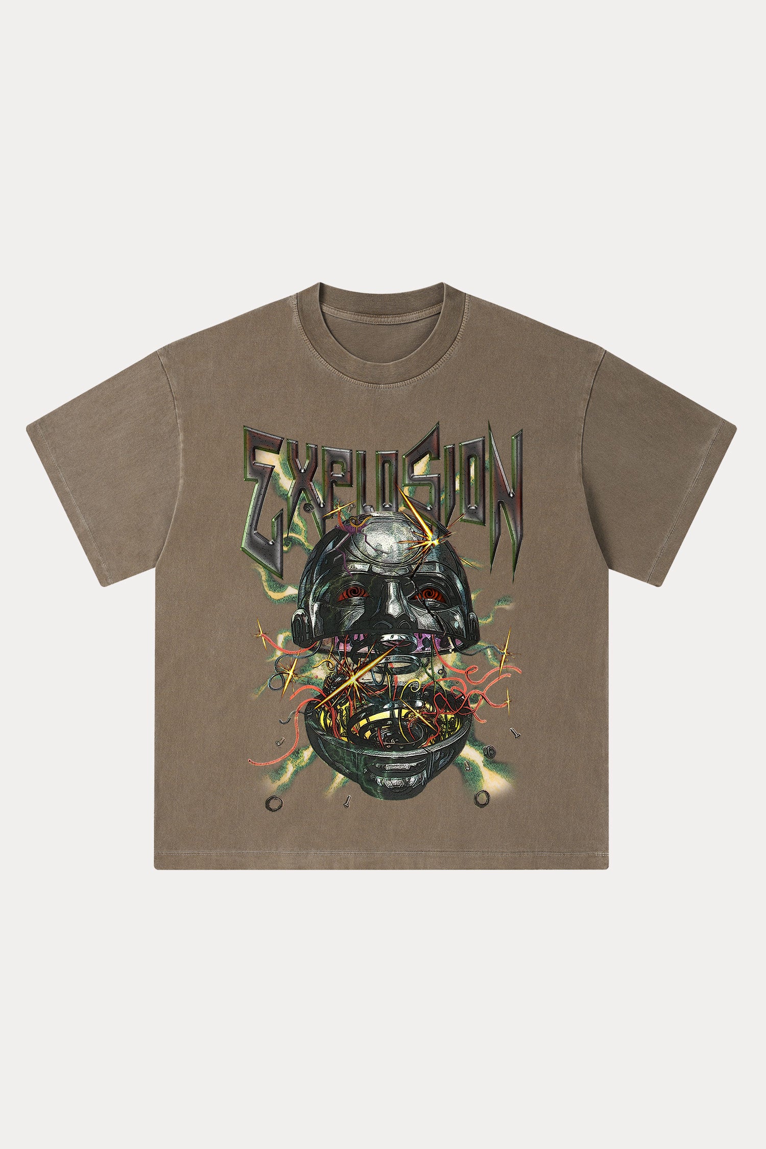 Evilnova Explosion Washed Streetwear T-Shirt-Evilnova