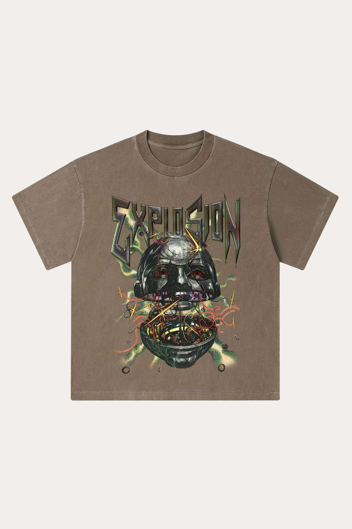 Evilnova Explosion Washed Streetwear T-Shirt-Evilnova