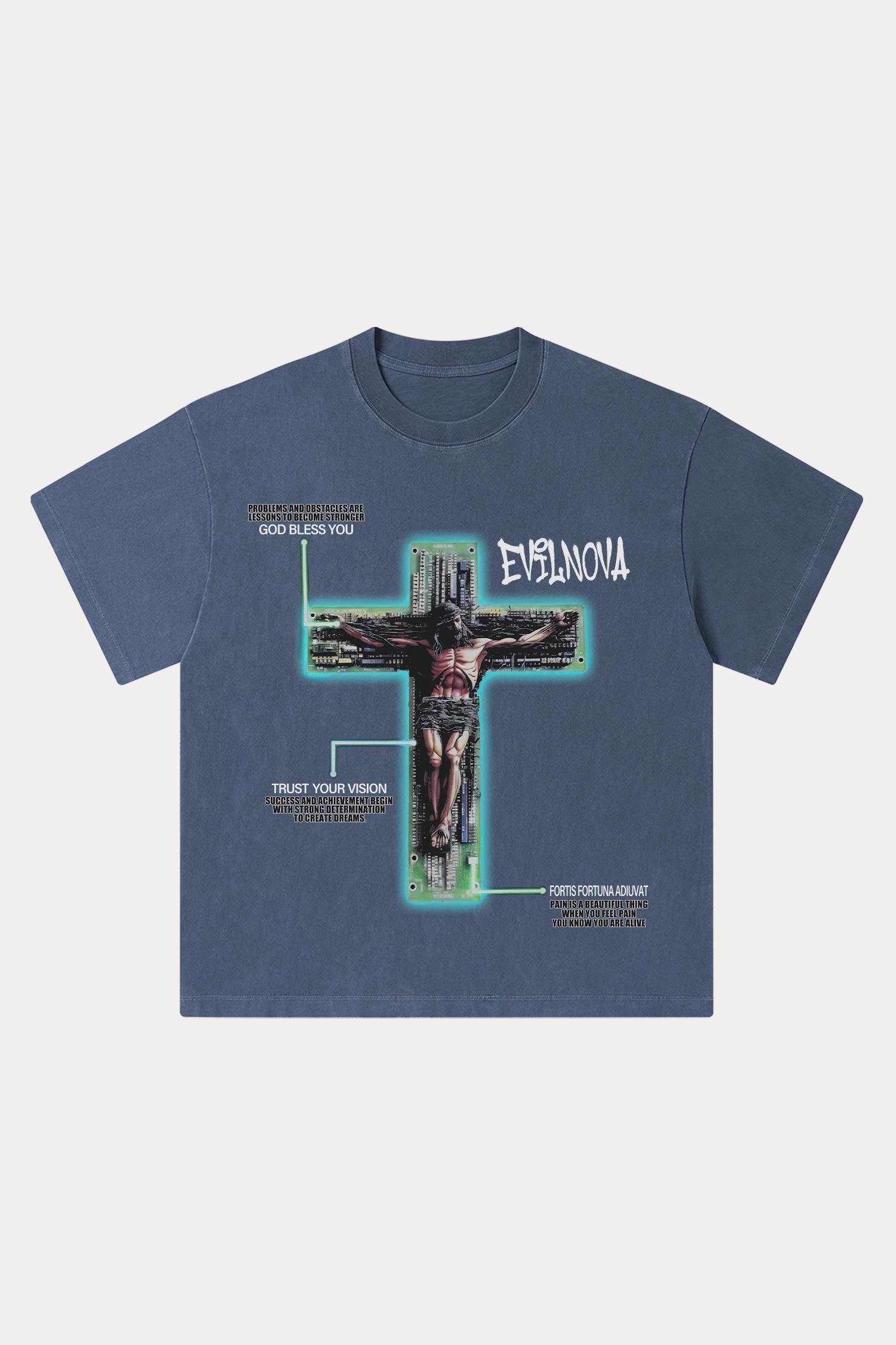 Evilnova We All Need Good Washed Streetwear T-Shirt-Evilnova