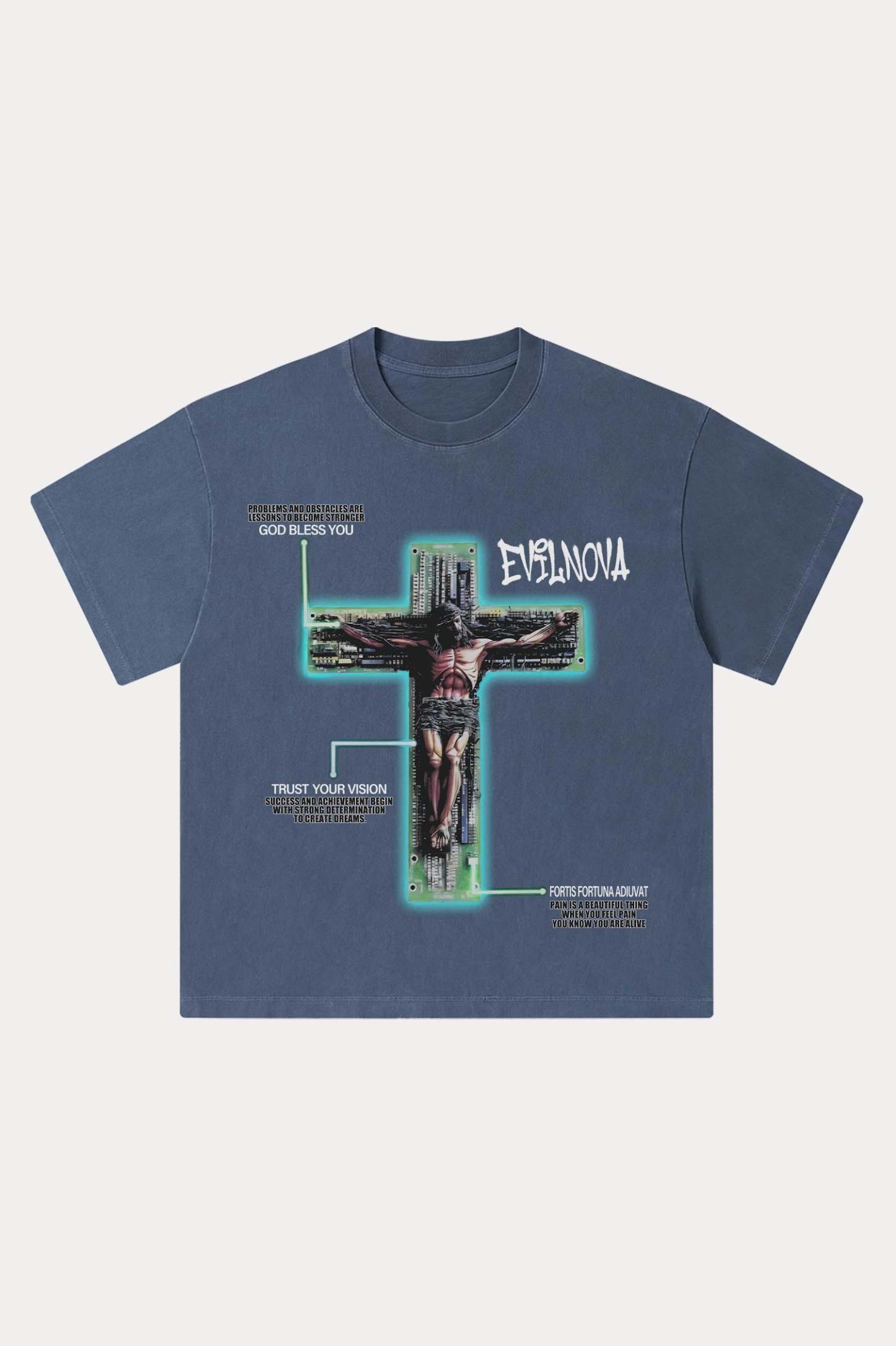 Evilnova We All Need Good Washed Streetwear T-Shirt-Evilnova