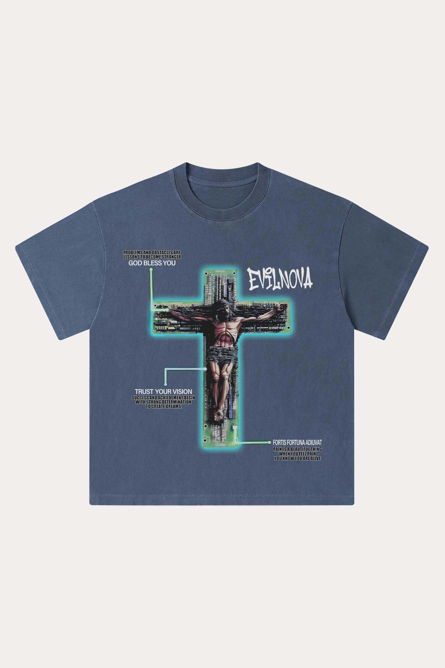 Evilnova We All Need Good Washed Streetwear T-Shirt-Evilnova