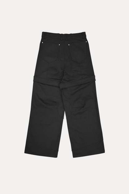 Evilnova Black Paneled Baggy Cargo Pants-Evilnova
