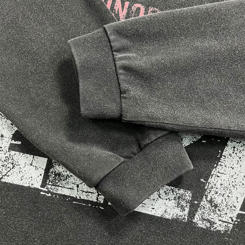 Evilnova Don't Worry So Much Washed Fake Two-Piece Print Long Sleeve Tee