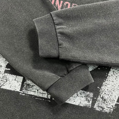 Evilnova Don't Worry So Much Washed Fake Two-Piece Print Long Sleeve Tee