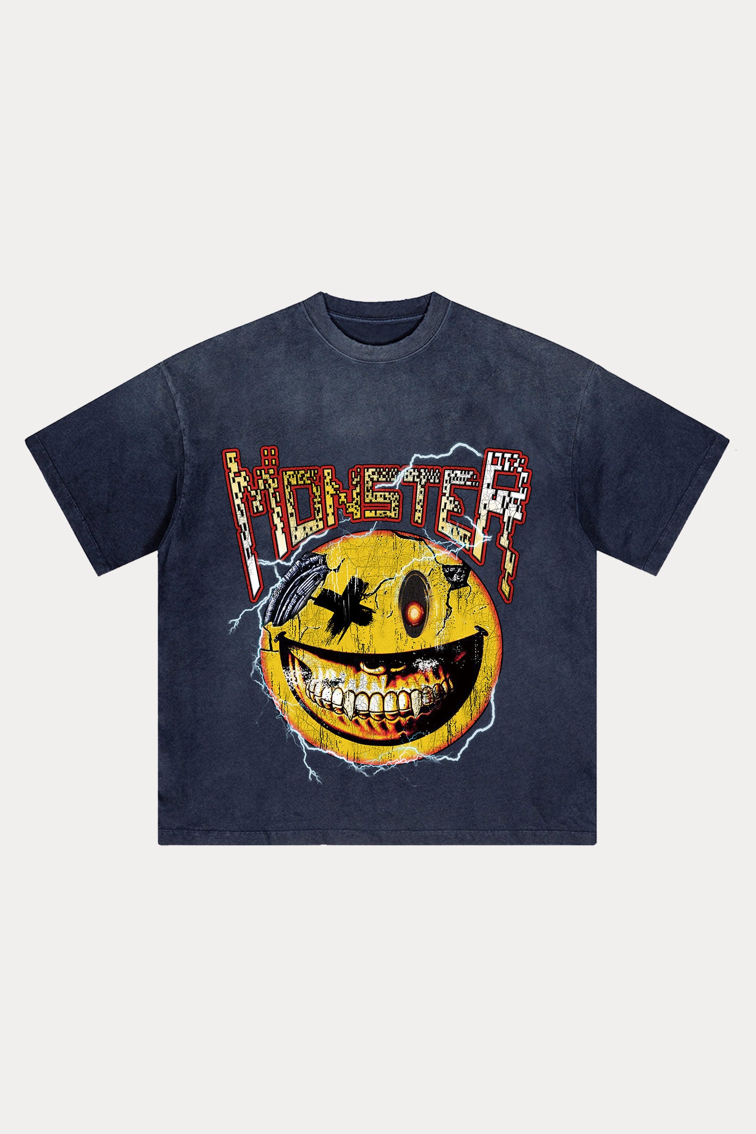 Evilnova Monster Distressed Washed T-Shirt-Evilnova