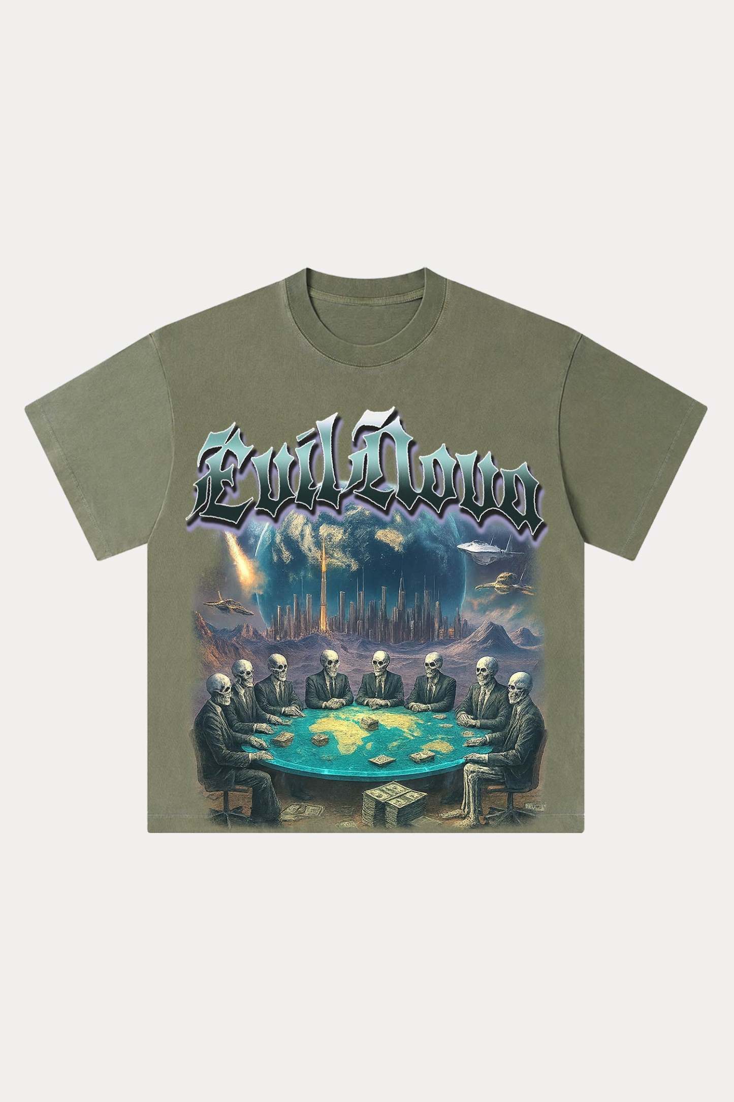 Evilnova Meeting Washed Streetwear T-Shirt-Evilnova