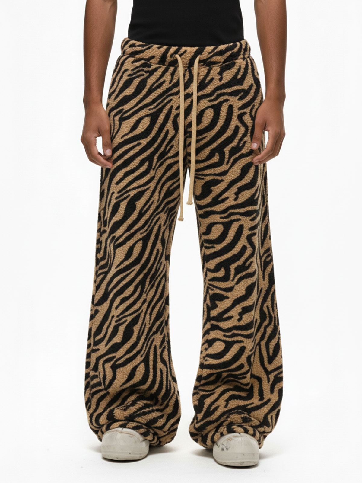 Evilnova Retro Tiger Print Wide-Leg Lounge Barrel Pants
