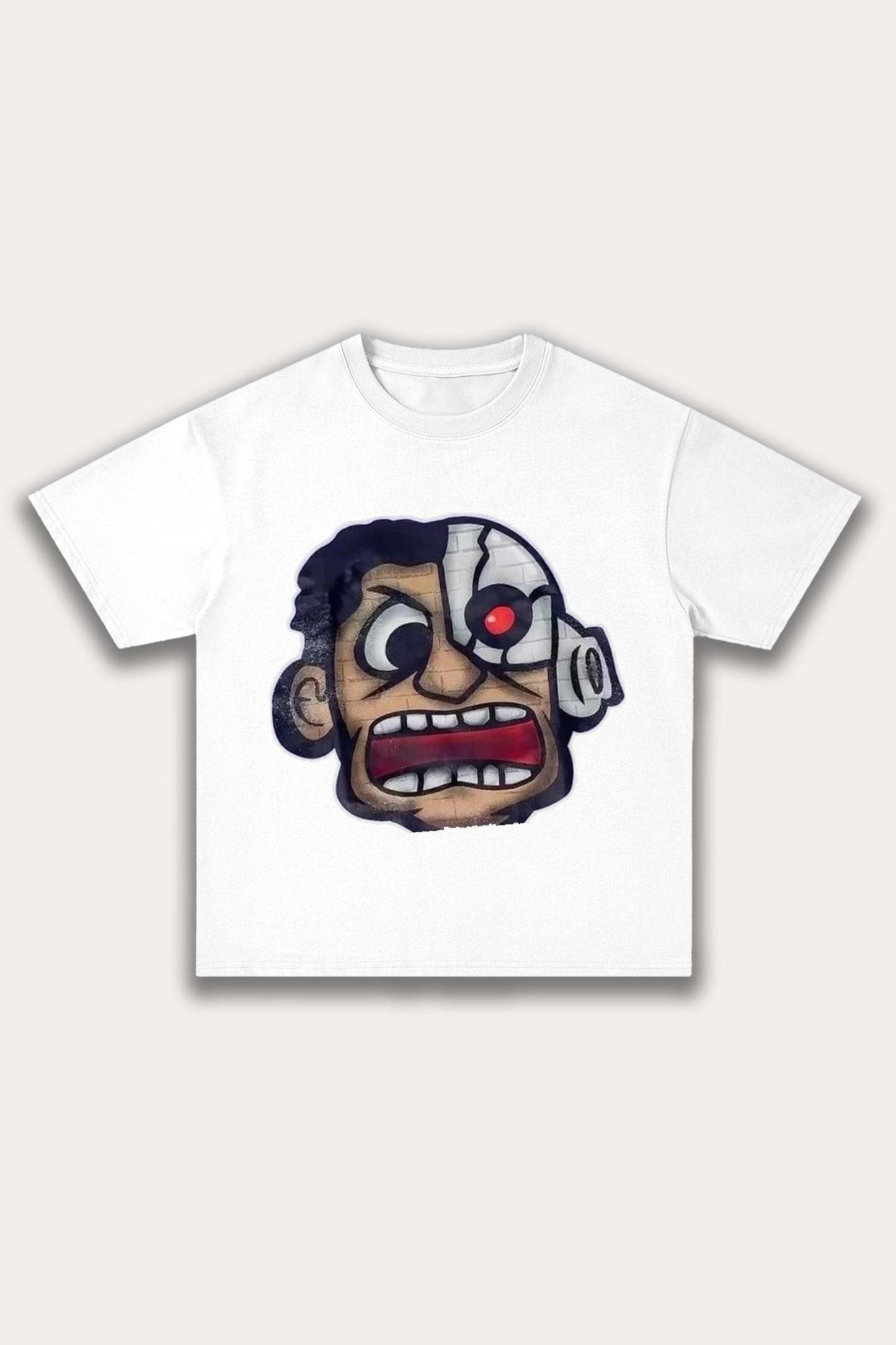 Evilnova Rage Cartoon Characters Cotton Oversize T-Shirt-Evilnova