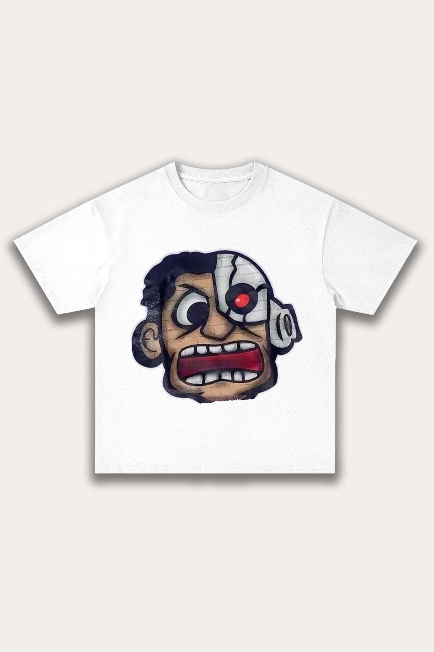 Evilnova Rage Cartoon Characters Cotton Oversize T-Shirt-Evilnova