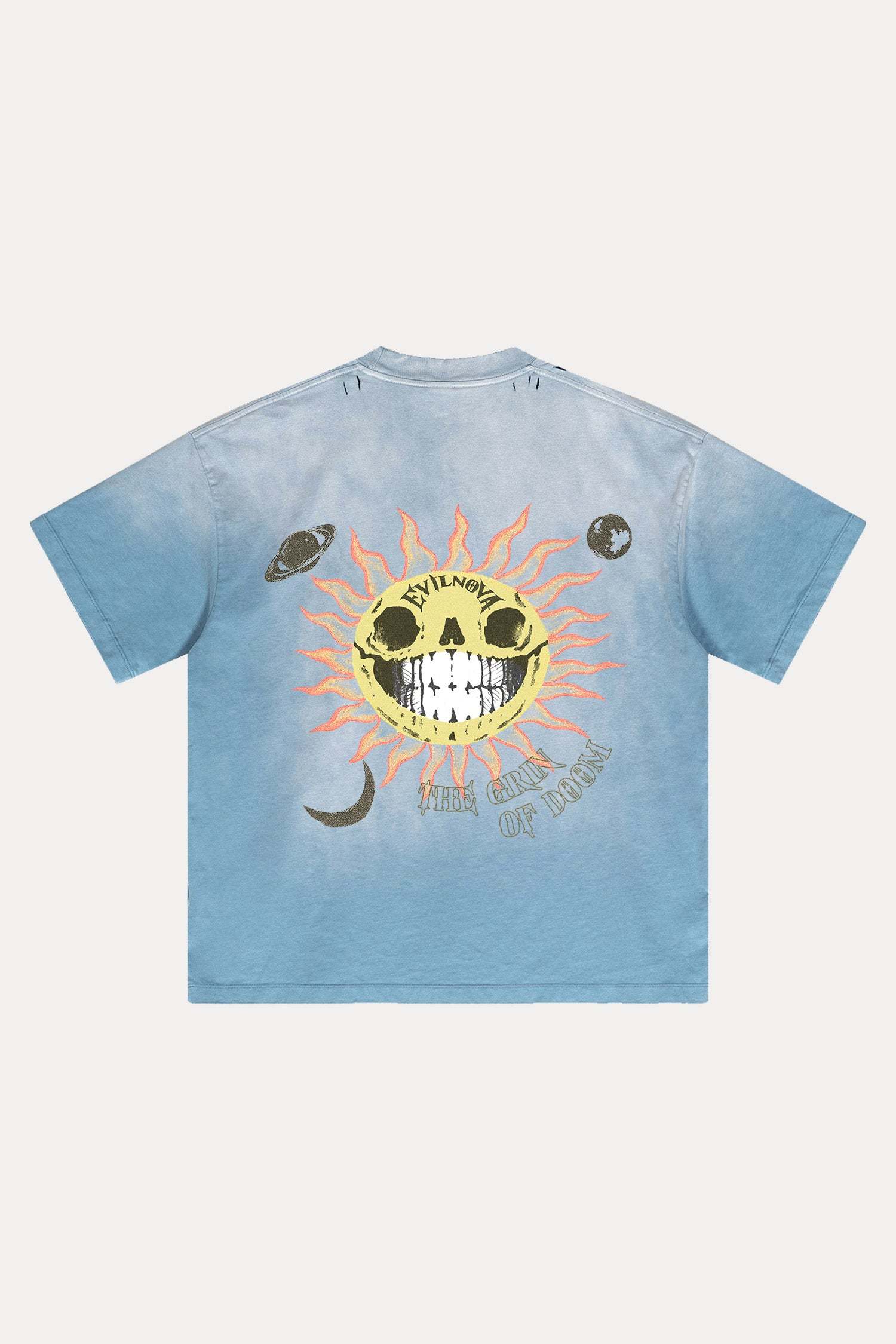 Evilnova The Grin of Doom Distressed Washed T-Shirt-Evilnova