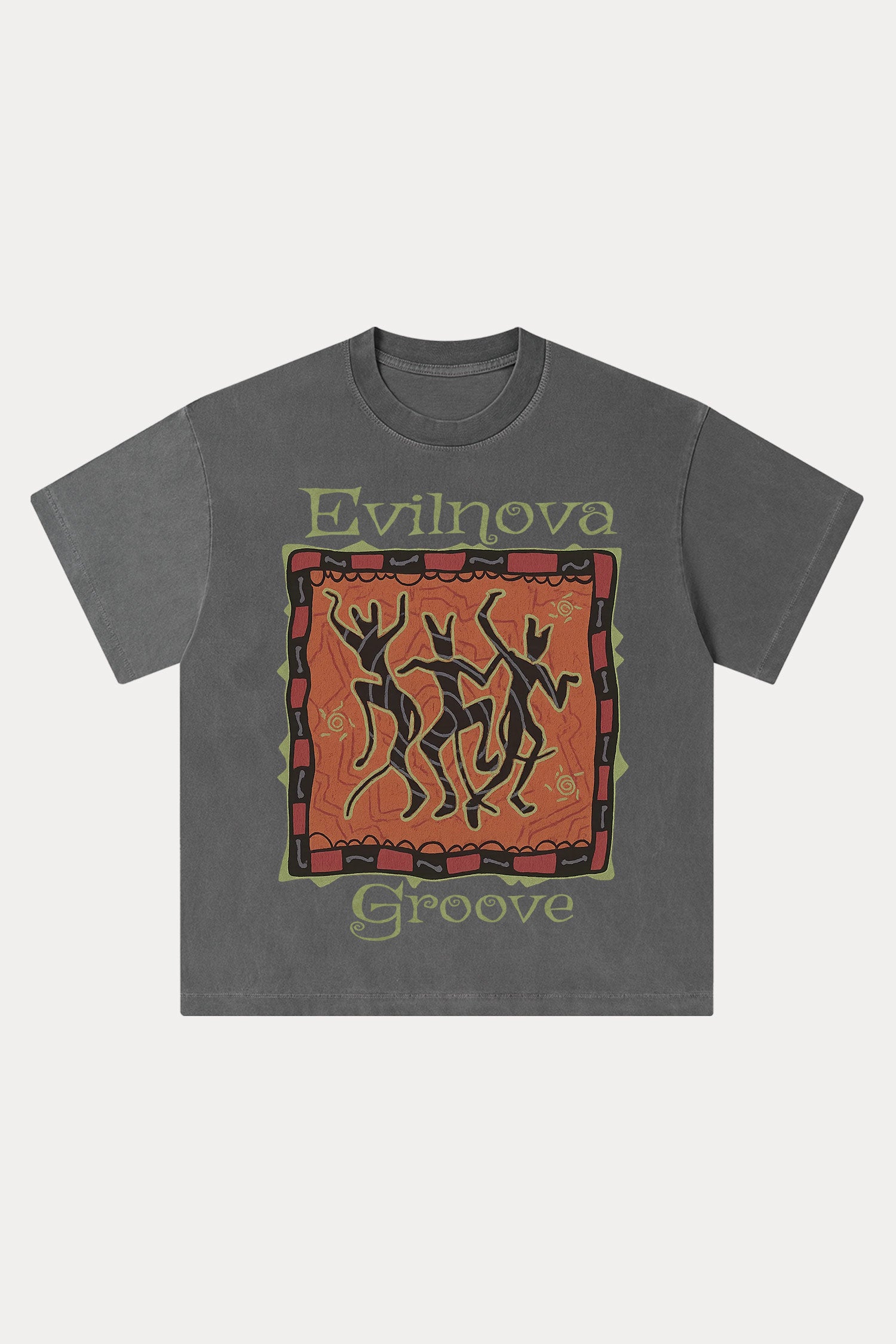 Evilnova Groove Washed Streetwear T-Shirt-Evilnova