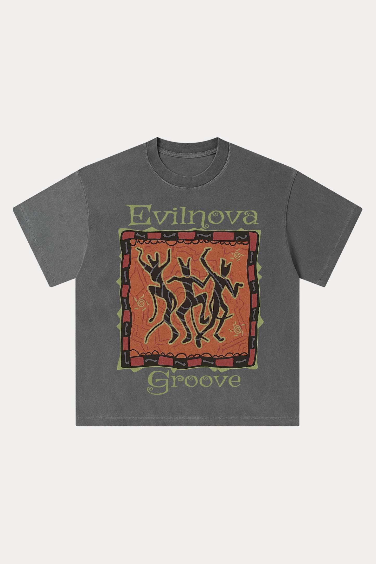 Evilnova Groove Washed Streetwear T-Shirt-Evilnova